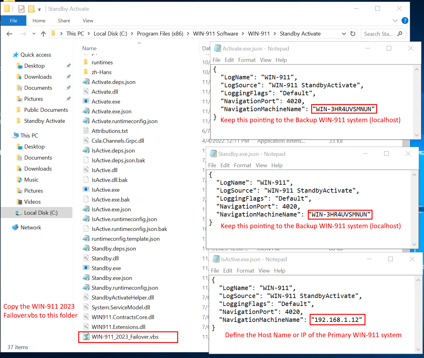 WIN-911 2023+ Hot Backup Failover Script